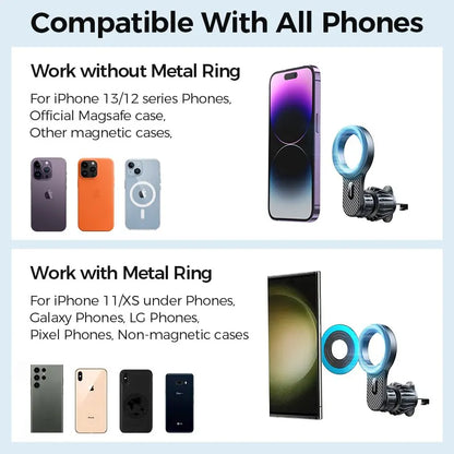 Magnetic Car Phone Holder Universal Air Vent Mount - Smarsty