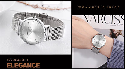 Rose Gold Women's Bracelet Watch with Japan Quartz Movement - Smarsty