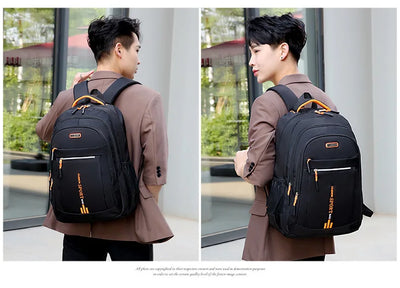 Men's Backpacks Oxford Waterproof Rucksack Business Computer Bag Casual Travel Backpack Senior High School Student Schoolbag - Smarsty