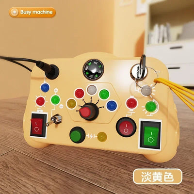 Montessori Busy Board Sensory Toys Cartoon with LED Light Switch Control Board Travel Activities Children Game for 2-4 Years Old - Smarsty