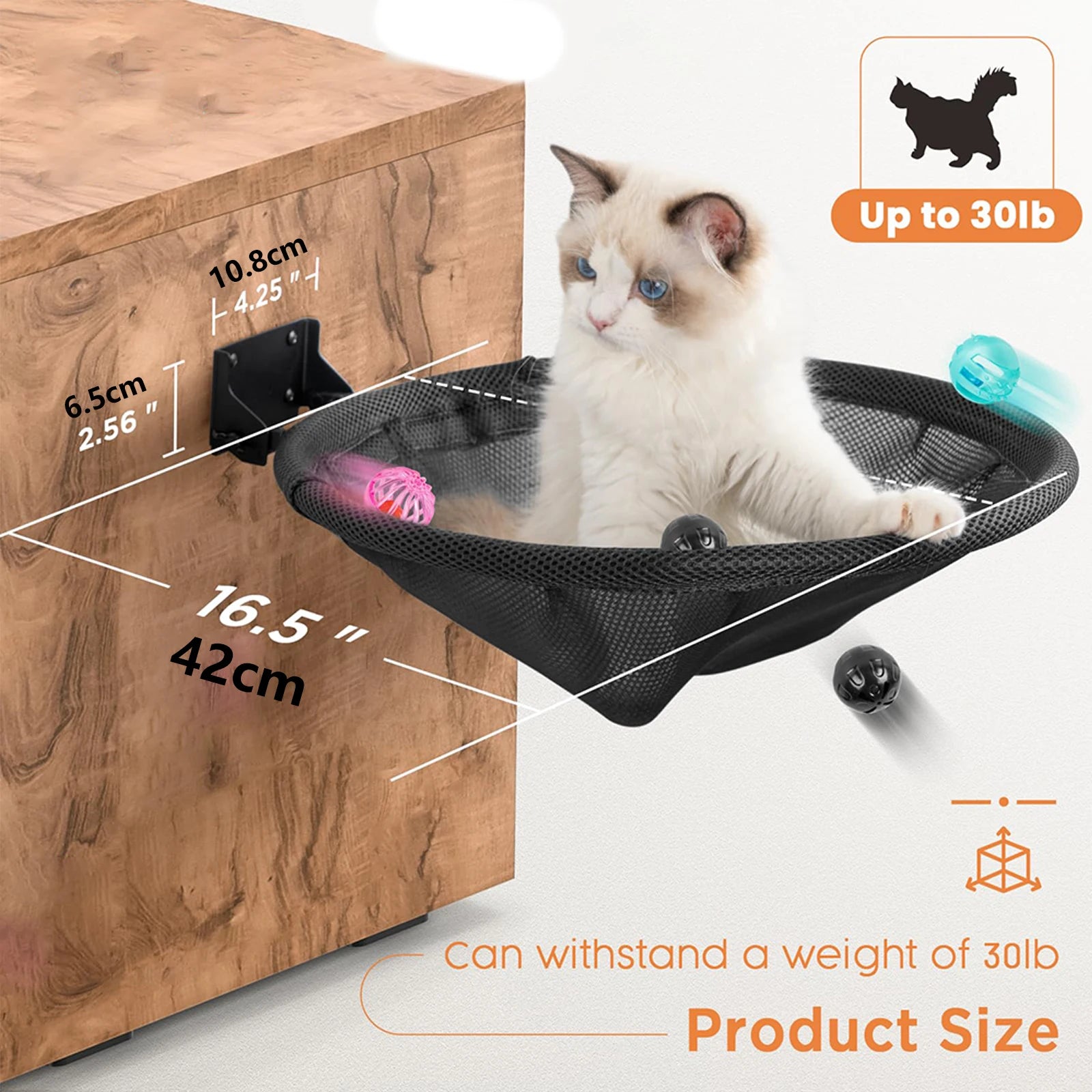 Wall Mounted Cat Hammock Bed with Breathable Design - Smarsty