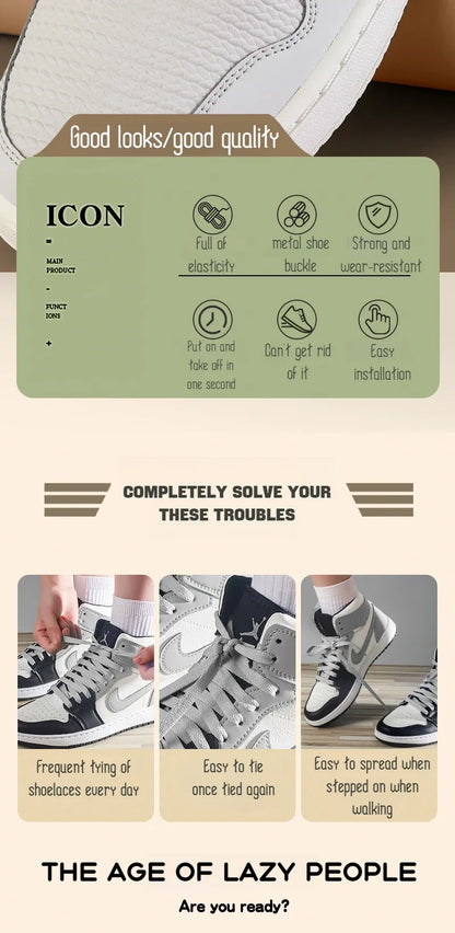 New Elastic Laces Sneakers Tennis Round Shoe laces Without ties Kids Adult No Tie Shoelace Rubber Bands Shoe Accessories - Smarsty