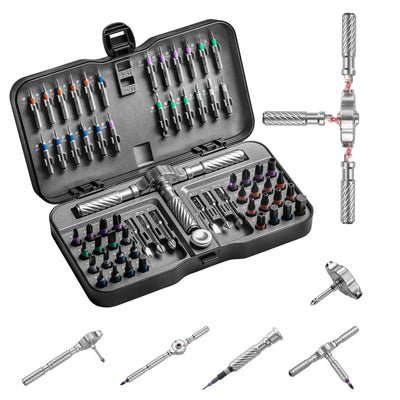 VMAN 66in1 Multifunction Ratchet Screwdriver Set Multi Magnetic Bits Mini Repair Tool Kit Household Tool For PC & Desk Etc.