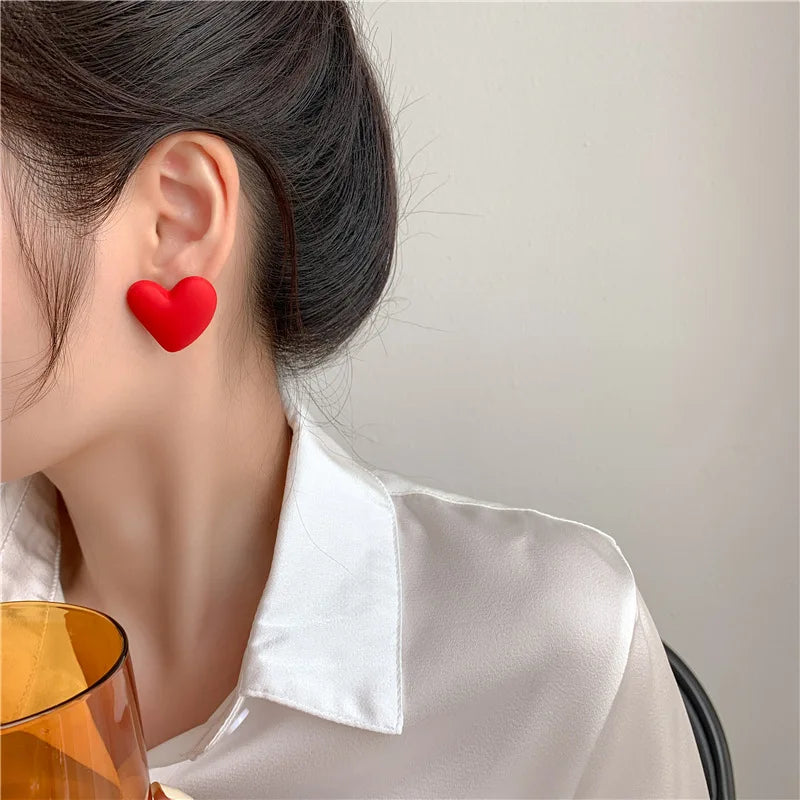 Candy Color Heart Acrylic Earrings for Women Stylish Design - Smarsty