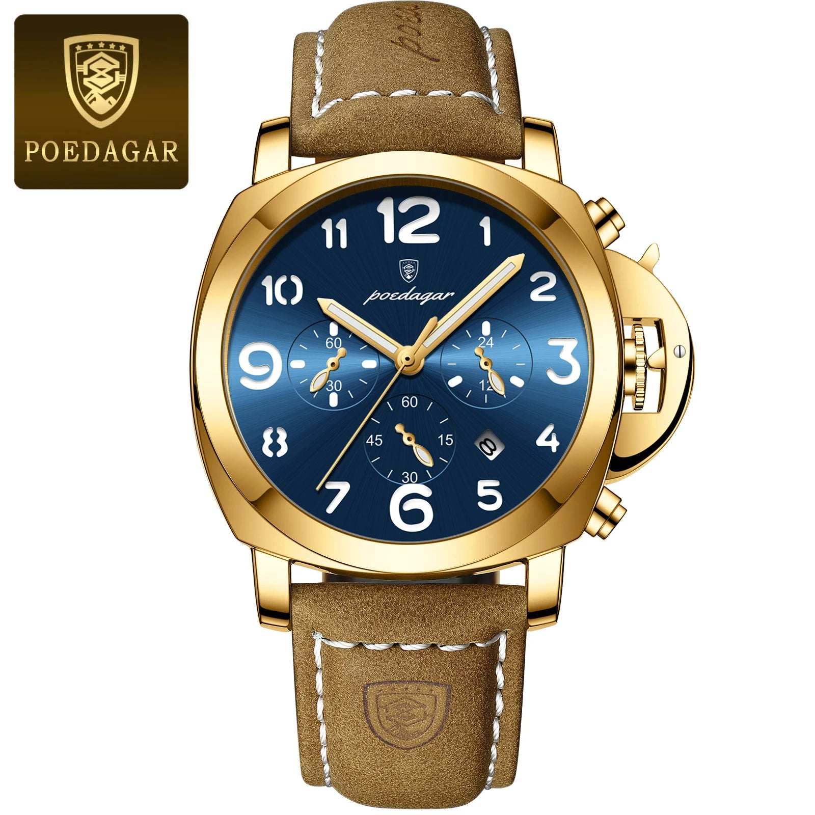 Luxury Waterproof Military Watch for Men Luminous Leather - Smarsty