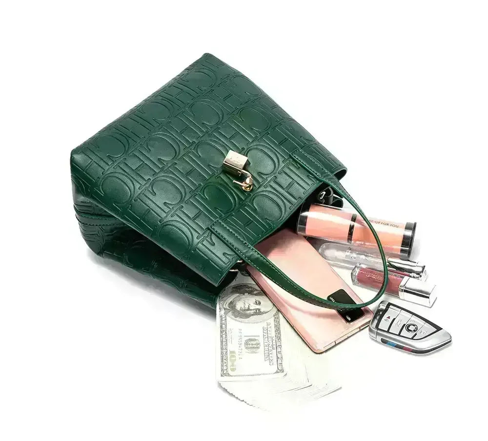Large Capacity Handbag With Lock Design Luxury Crossbody - Smarsty