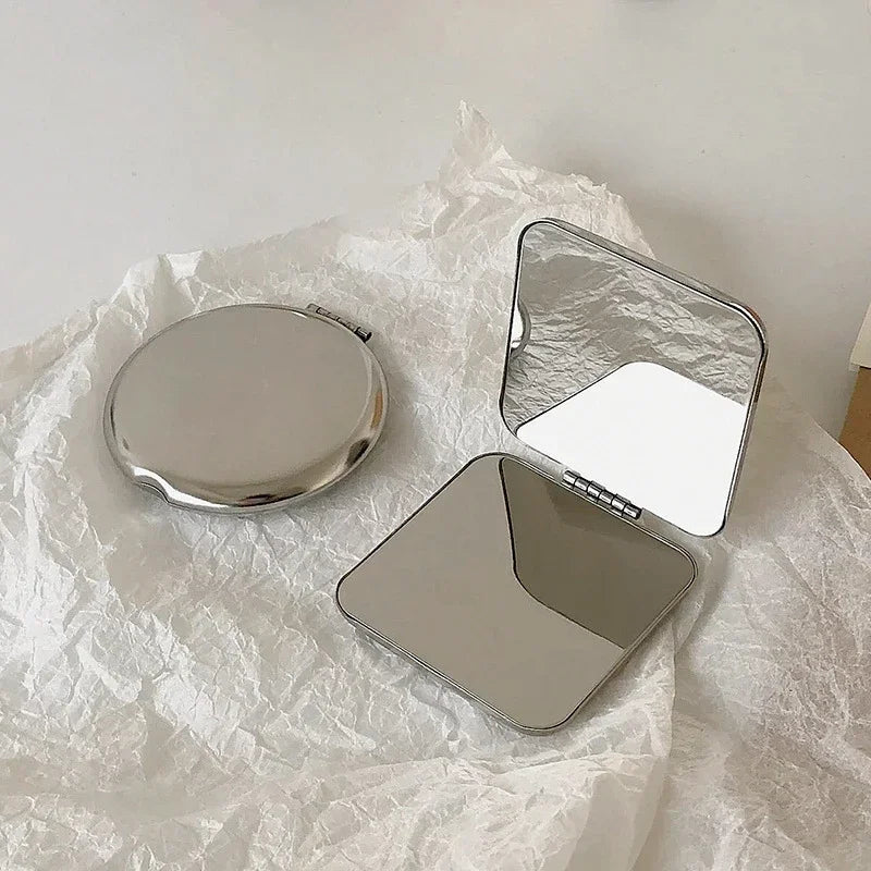 Portable Stainless Steel Makeup Mirror with Foldable Design - Smarsty