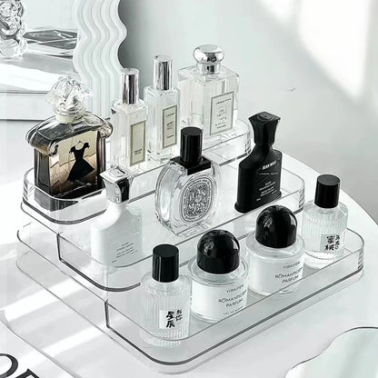 3 Tier Desktop Perfume Shelf PET Cosmetic Organizer Perfume Storage Rack Doll Display Stand Kitchen Seasoning Organizer by Smarsty