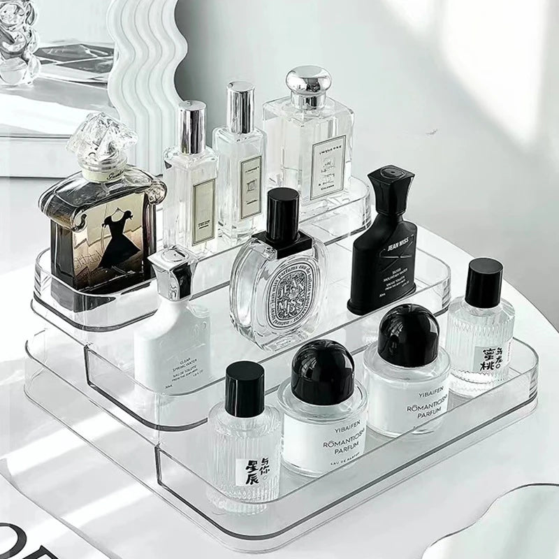 3 Tier Desktop Perfume Shelf PET Cosmetic Organizer Perfume Storage Rack Doll Display Stand Kitchen Seasoning Organizer by Smarsty