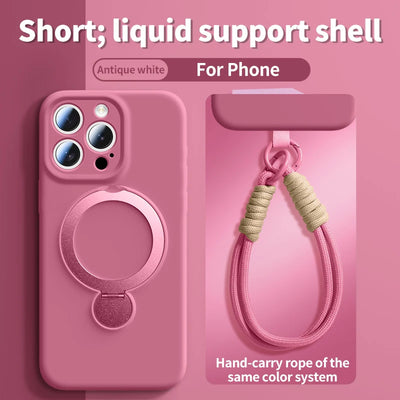 For iPhone 17 Pro Max Lanyard Magnetic Phone Case For iPhone Air 16 13 15 14 Pro Max For Magsafe Wireless Charge Silicone Cover - Smarsty