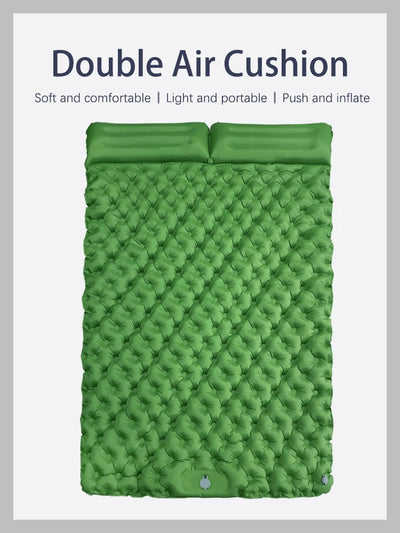 Outdoor Camping Double Inflatable Mattress Extra Wide Sleeping Pad Ultralight Folding Bed Sleeping Mat Car Travel Mat by Smarsty