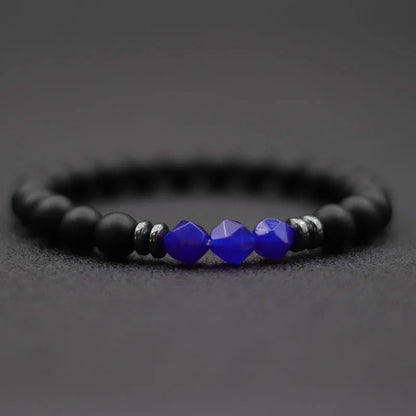 Mens Black Onyx and Tiger Eye Beaded Bracelet - Smarsty