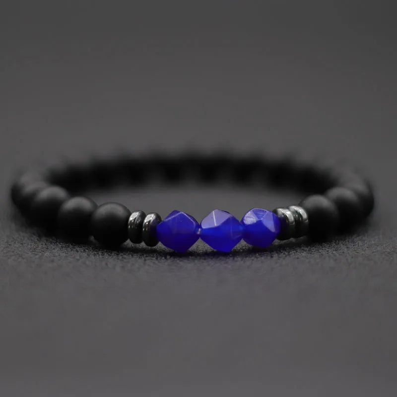 Mens Black Onyx and Tiger Eye Beaded Bracelet - Smarsty