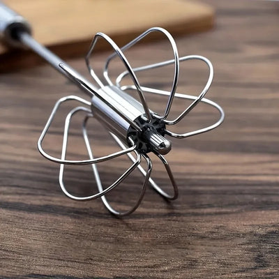 Stainless Steel Egg Beater Durable Semi-Automatic Mixer for Effortless Egg Cream Mixing Stirring and Beating for Kitchen Baking - Smarsty