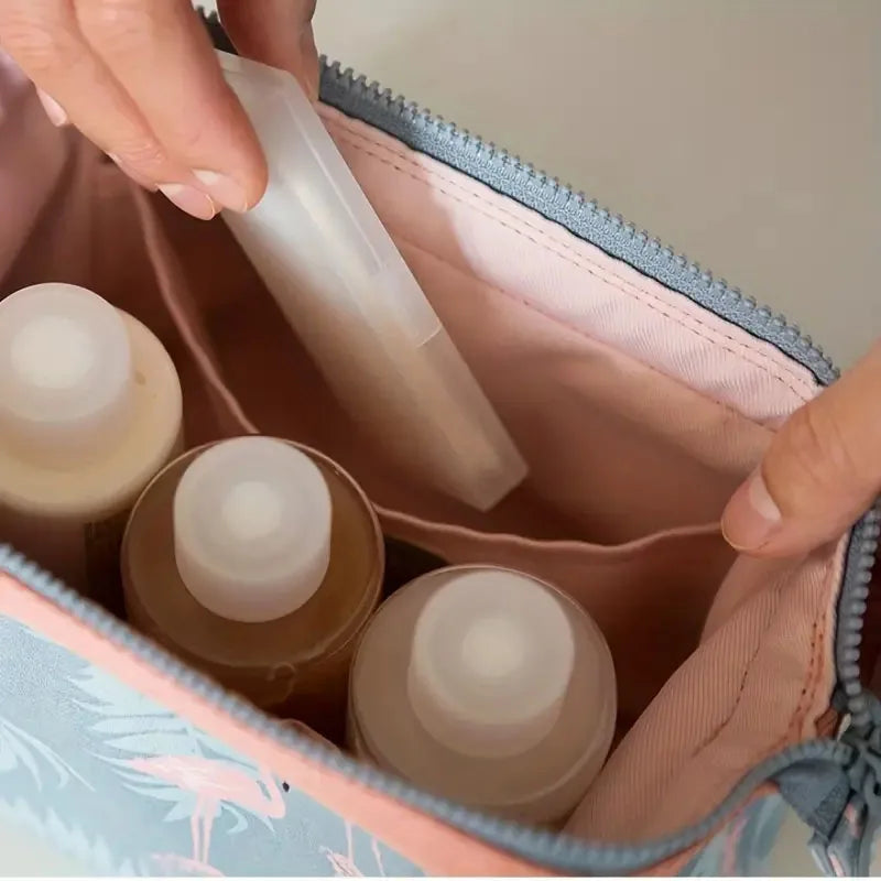 Flamingo Travel Makeup Bag With Large Capacity Organizer - Smarsty