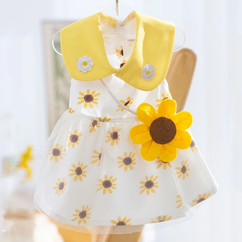 Cute Summer Dog Princess Dress with Bow Lace - Smarsty