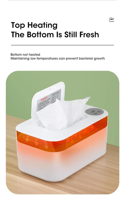 Baby Wipe Warmer Heater with LED Display Wet Towel Dispenser Portable USB Charge Baby Wipe Warmer Napkin Heating Box Home/Car - Smarsty
