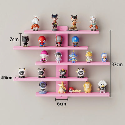 5-Tier Adjustable Wall-Mounted Display Shelf for Action Figures, Small Building Blocks & Collectibles - Modern Home Decor Storag by Smarsty