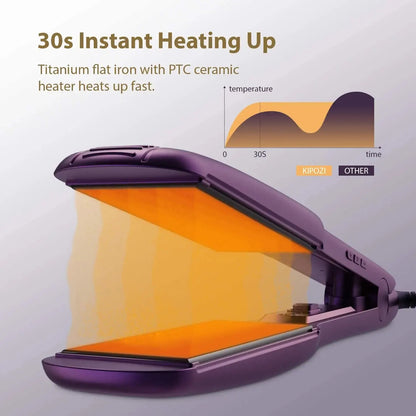 KIPOZI Professional Titanium Flat Iron with LCD Display - Smarsty