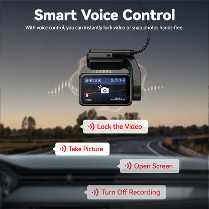 REDTIGER  A4 4k Dash Cam Front and Rear Drive Recorder GPS& 5G WiFi Touch Screen Night Vision 24H Parking Mode Voice Control