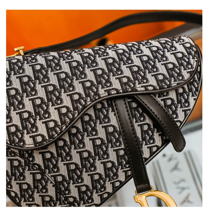 Studded Embroidered Shoulder Crossbody Bag Saddle Handbag - Smarsty