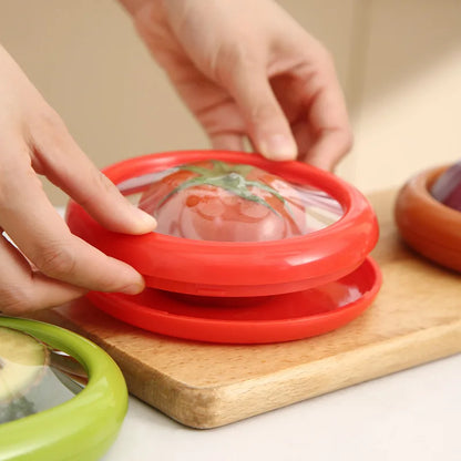 1/4Pcs Silicone Lid Vegetable Crisper Food Storage Box for Scallion  Fruits Kitchen Storage Organization Reusable Accessories