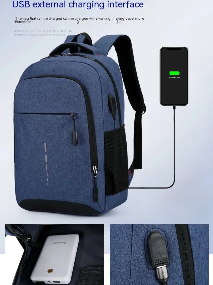 Mens BackPack LargeCapacity Simple Fashion Travel Female Student ComputerBag - Smarsty