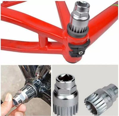 9PCS Bike Repair Tool Kit Crank Chain Cutter Extractor Freewheel Puller Crank Puller Spoke Wrench Complete Bike Maintenance Kits