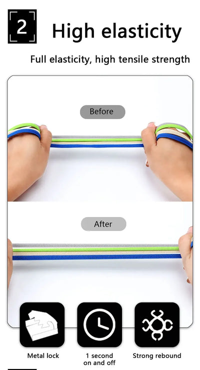 No Tie Shoe Laces Flat Elastic Shoelaces for Sneakers Tieless Shoelace Expand Shoestrings One Size Fits All Adult and Kids Shoes - Smarsty