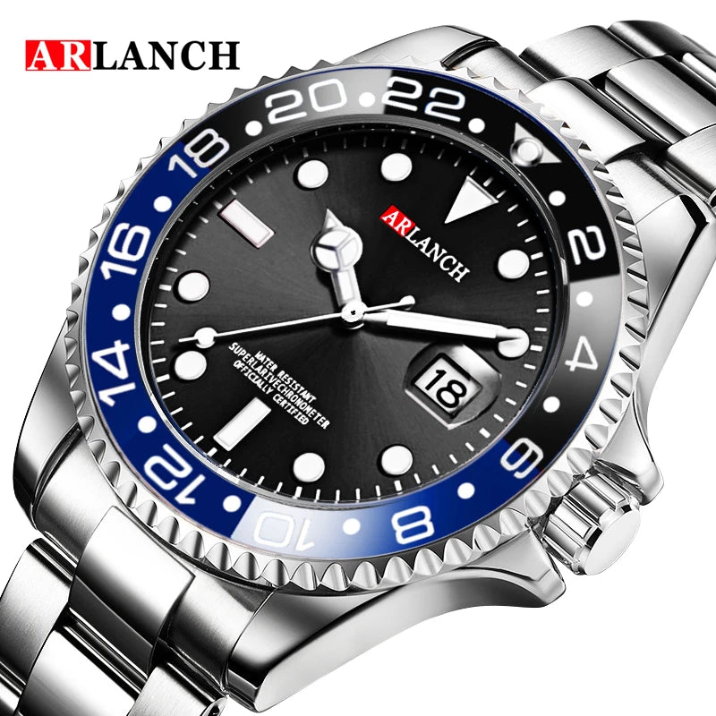 Classic Stainless Steel Quartz Watch with Magnifying Glass - Smarsty