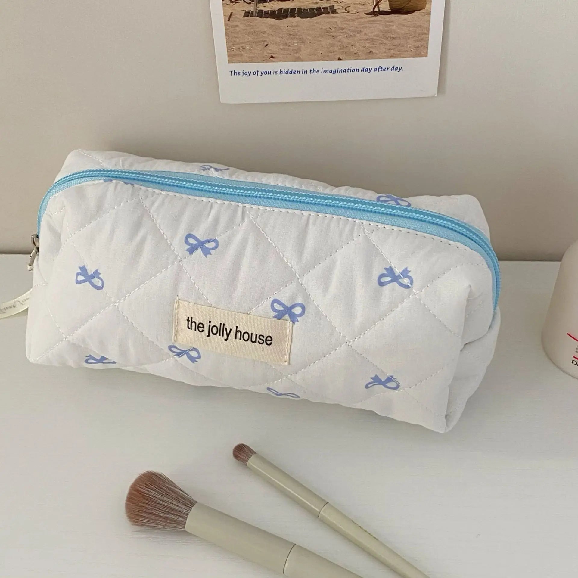 Cherry Print Makeup Bag Cosmetic Tote Organizer For Travel - Smarsty