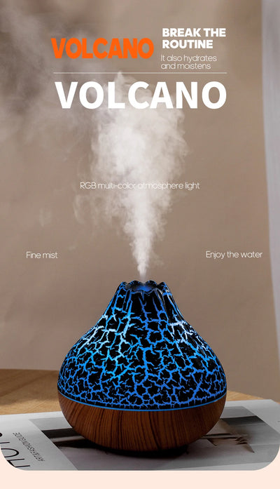 Volcano Air Humidifier with Colorful Night Light - Smarsty