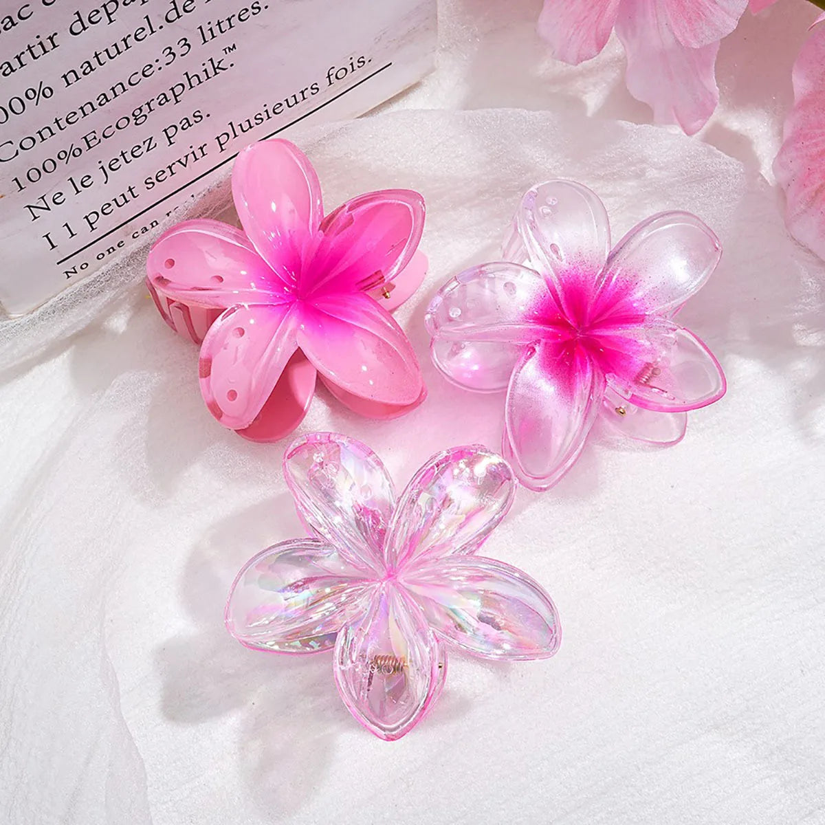 3 Piece Summer Floral Hair Claw Clips For Beach Lightweight - Smarsty