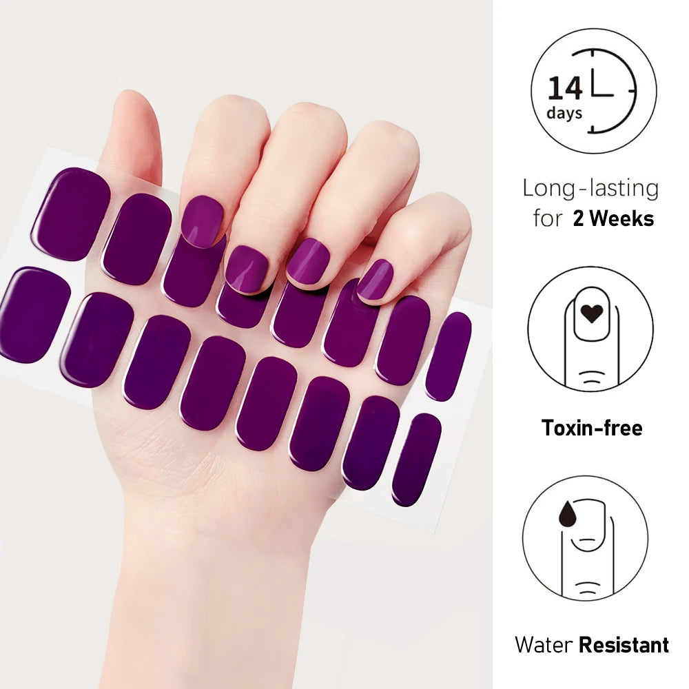 Long-Lasting Semi-Cured Gel Nail Stickers for Easy Application - Smarsty