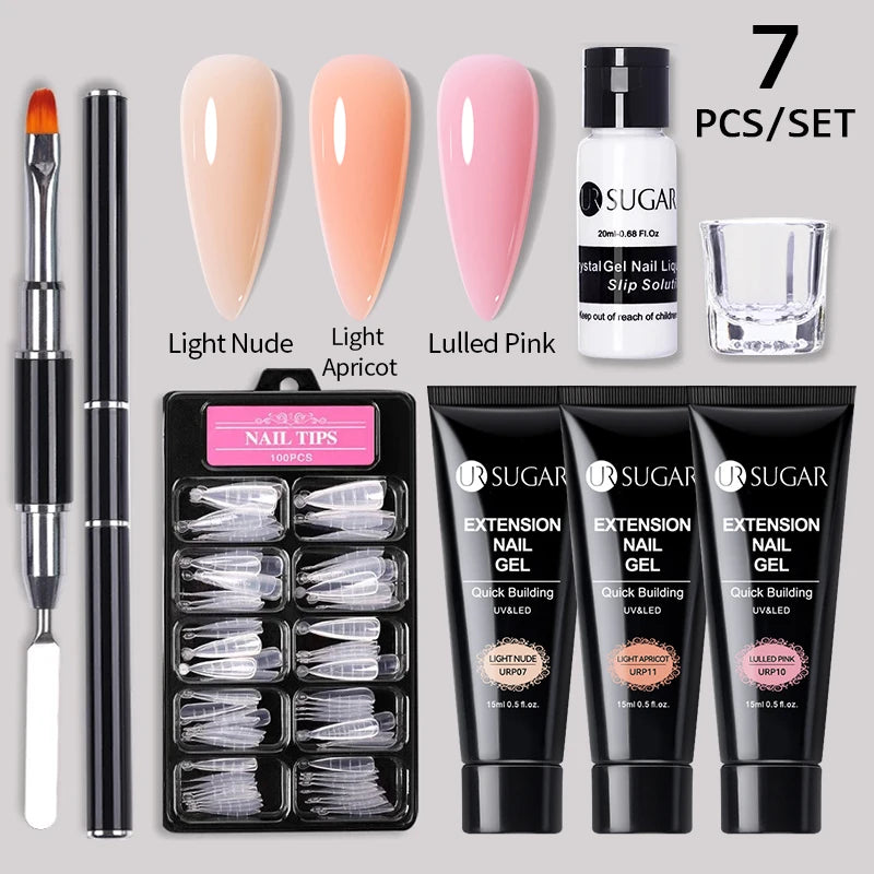Nude Glitter Gel Nail Polish Kit for Long-Lasting Manicure - Smarsty