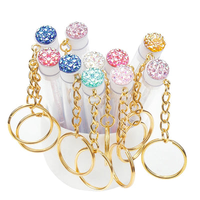 10 Pcs Tube Eyelash Brushes with Gold Keychain Convenience - Smarsty