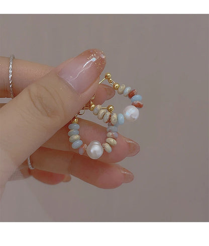 Pearl Pendant Earrings Beaded Natural Stone For Women - Smarsty