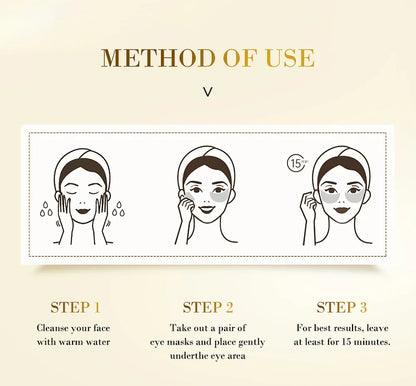 24K Gold Hyaluronic Acid Eye Masks for Dark Circles - Smarsty