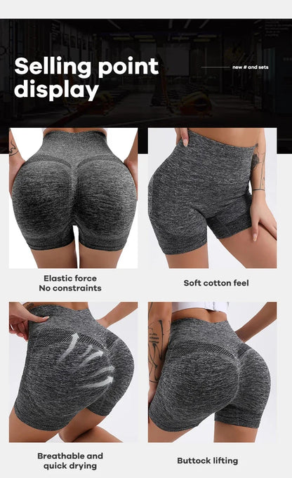 CZGUKE Women High Waist Workout Shorts Butt Lifting Tummy Control Ruched Booty Smile Yoga Short Pant - Smarsty