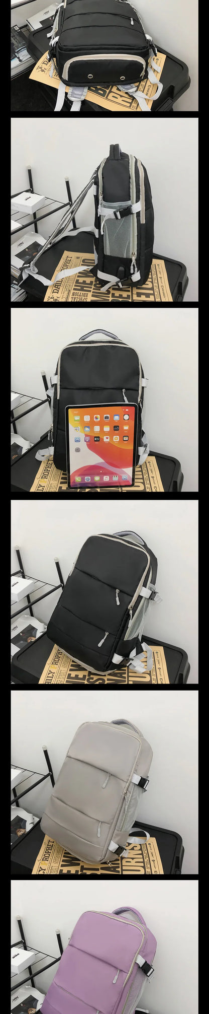 Casual Travel Backpack Women Large Capacity Waterproof Anti-Theft Casual Backpack Bag with Luggage Strap Laptop Backpack Women - Smarsty