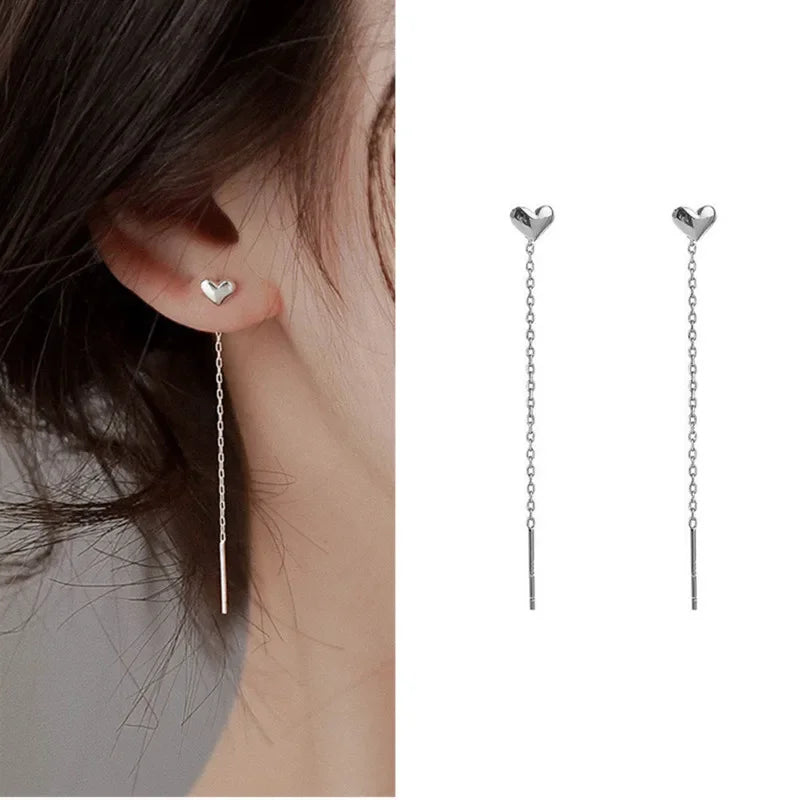 Rose Gold Drop Earrings with Zircon Crystals for Women - Smarsty