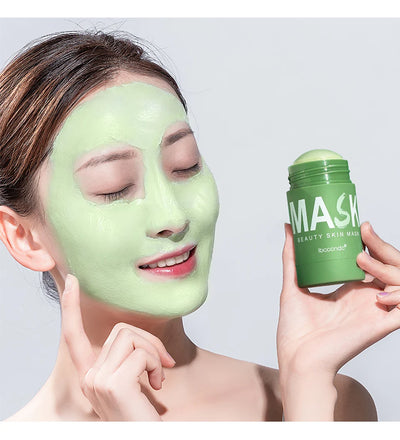 Face Clean Mask Green Tea Cleansing Stick Mask Shrink pores Deep Blackhead Remover facial Cleansing Moisturizing Mask 40g - Smarsty