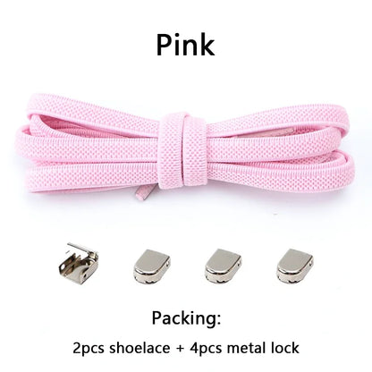 No Tie Shoe Laces Flat Elastic Shoelaces for Sneakers Tieless Shoelace Expand Shoestrings One Size Fits All Adult and Kids Shoes - Smarsty