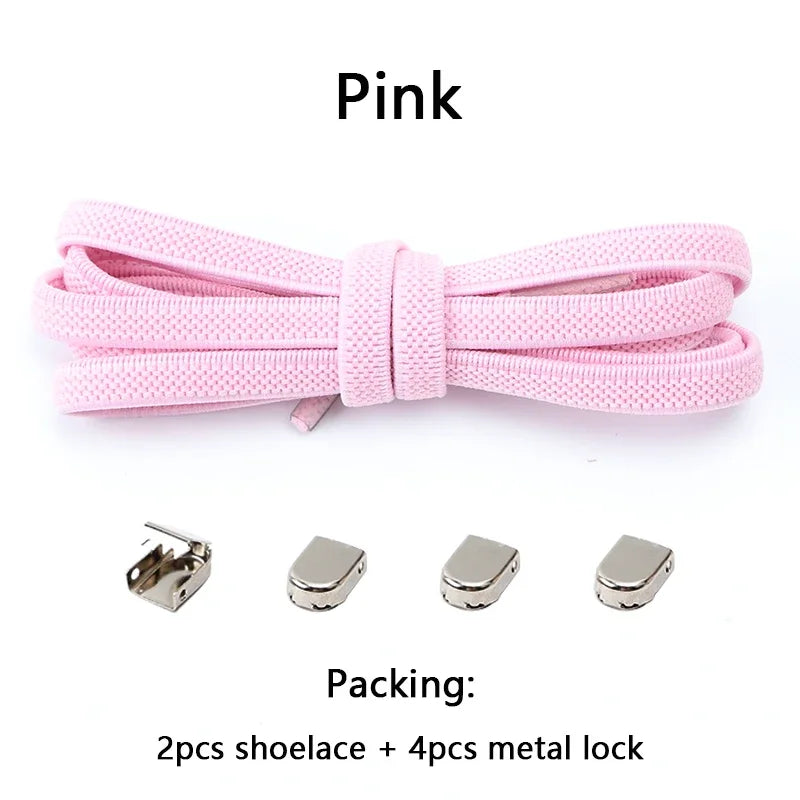 No Tie Shoe Laces Flat Elastic Shoelaces for Sneakers Tieless Shoelace Expand Shoestrings One Size Fits All Adult and Kids Shoes - Smarsty
