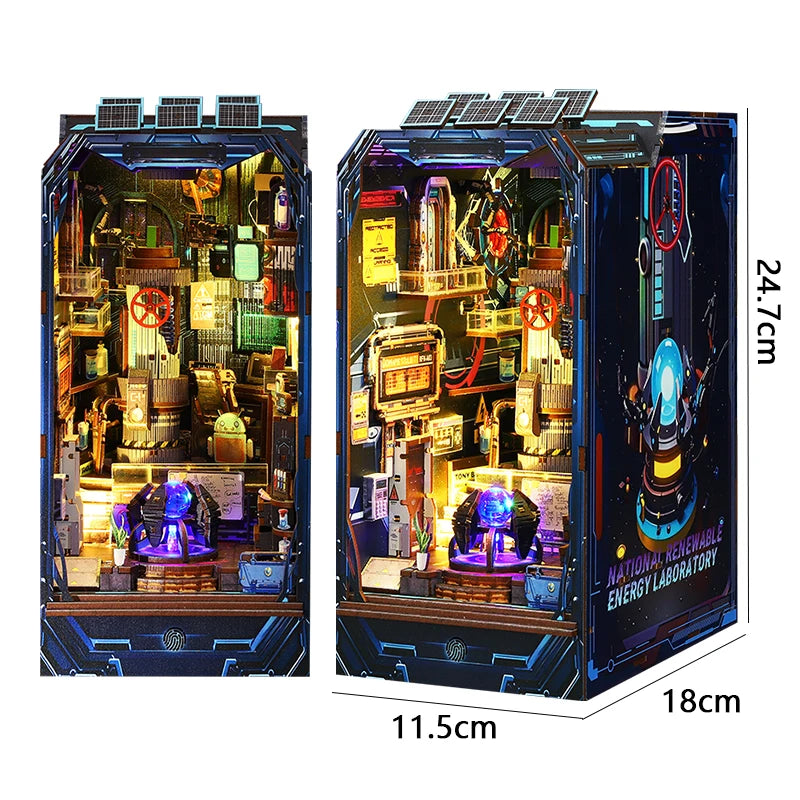 DIY Book Nook Kit 3D Miniature Wooden Doll House Photo Frame Ornament Bookshelf Insert Retro Booknook Decor For Birthday Gifts by Smarsty