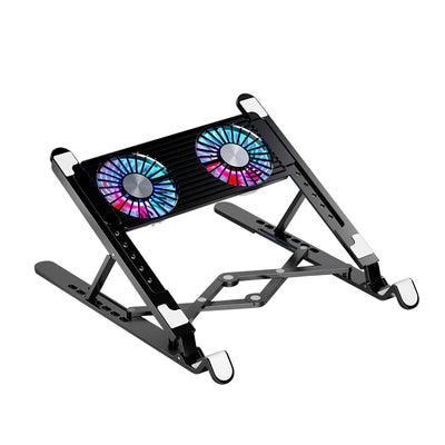 Laptop Cooling Pad with 2/4 Fans Foldable Notebook Stand RGB Silent Gaming Laptop Cooler Fan 7 Height for 11-17.3 Inch Notebook - Smarsty