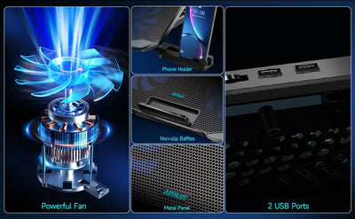 Laptop Cooling Pad 12 17 Inch With Five Quiet Fans - Smarsty