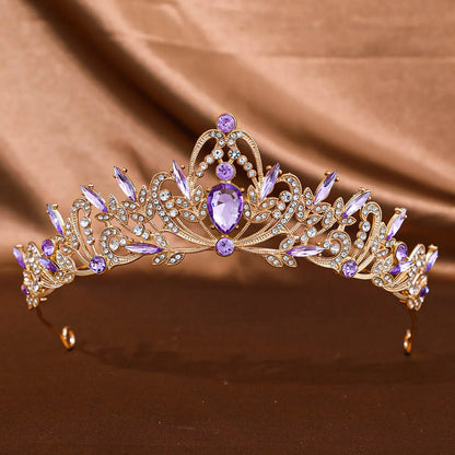Baroque Crystal Tiara for Women Elegant Bridal Accessory - Smarsty