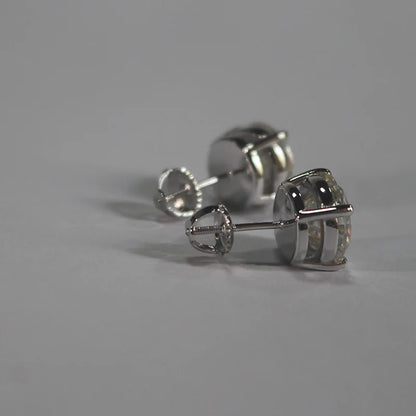 Moissanite Studs 0.5 To 2Ct Sterling Silver Screw Back - Smarsty