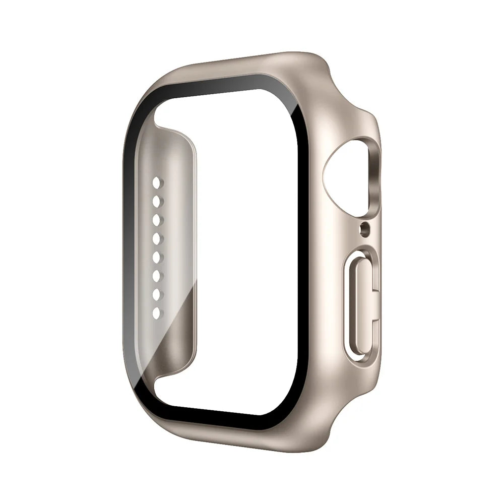 Tempered Glass+Case For Apple Watch 38mm 40mm 41mm 42mm 44mm 45mm 46mm Screen Protector Protective Cover iWatch 10 8 7 9 6 SE 5 - Smarsty